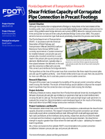 Shear Friction Capacity of Corrugated Pipe Connection in Precast Footings Summary