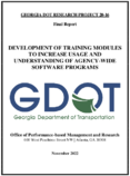 Development of Training Modules to Increase Usage and Understanding of AgencyWide Software Programs