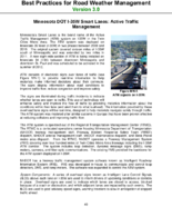 Best Practices for Road Weather Management Version 30 Minnesota DOT I35W Smart Lanes Active Traffic Management