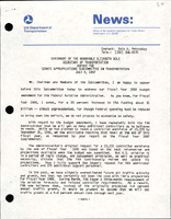 Statement of the Honorable Elizabeth Dole Secretary of Transportation before the Senate Appropriations Subcommittee on Transportation