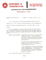 Department of Transportation News Releases for January 1975