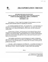 Deputy Secretary of Transportation Mortimer Downey Speeches December 1995