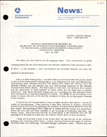 Remarks Prepared for Delivery by Secretary of Transportation Elizabeth Hanford Dole to the National Conference on HighwayRail Safety
