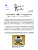 Developed Wheel and Axle Assembly Monitoring System to Improve Passenger Train Safety Research Results