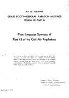 Part 43 Plain Language Summary Of Part 43 Of The Civil Air Regulations