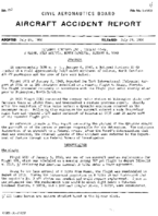 Investigation of Aircraft Accident NATIONAL AIRLINES BOLIVIA NORTH CAROLINA 19600106