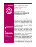 Traffic calming on main roads through rural communities