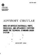 AC 2036P Index of Materials Parts Processes and Appliances Certified Under the Technical Standard Order System