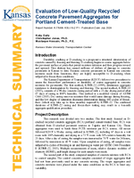 Evaluation of LowQuality Recycled Concrete Pavement Aggregates for Portland CementTreated Base Technical Summary