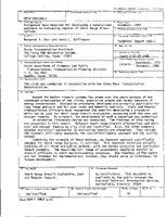 Background Data Required for Developing a Generalized Approach to Evaluating Impacts of Short Range Alternatives