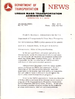 Department of Transportation News Urban Mass Transportation Administration UTMA 6574