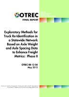 Exploratory methods for truck reidentification in a statewide network based on axle weight and axle spacing data to enhance freight metrics  phase II