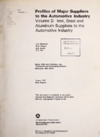 Profiles of Major Suppliers to the Automotive Industry Vol 2 Iron Steel and Aluminum Suppliers to the Automotive Industry