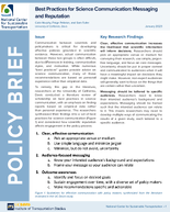 Best Practices for Science Communication Messaging and Reputation Policy Brief