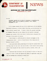 Statement Prepared for Delivery by Secretary of Transportation John A Volpe upon His Arrival in Madrid Spain General Pombo