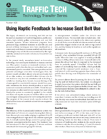 Using Haptic Feedback to Increase Seat Belt Use Traffic Tech