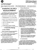 TDM Status Report Parking Supply Management