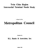 Twin Cities Region Intermodal Terminal Needs Study  A Report To The Metropolitan Council