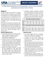 07080 Develop Roadway and Parking Design Criteria to Accommodate Automated and Autonomous Vehicles Summary