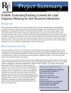 05849 Evaluating Existing Culverts for Load Capacity Allowing for Soil Structure Interaction Project Summary