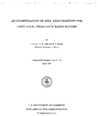 An Investigation of Site Requirements for VeryHighFrequency Radio Ranges