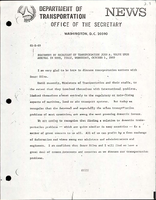 Statement by Secretary of Transportation John A Volpe upon Arrival in Rome