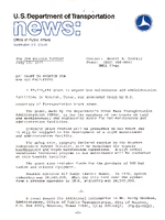 US Department of Transportation News Office of Public Affairs UMTA 7740 DOT Grant to Houston for New Bus Facilities