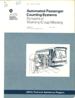 Automated Passenger Counting Systems Synopsis of Working Group Meeting Transportation Systems Center March 2325 1982
