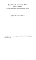 Electric vehicle community market launch manual  a guide to prepare your community for electric vehicles Volume 2  the evready community  infrastructure planning and deployment