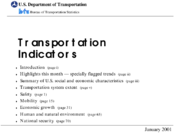 Transportation Indicators January 2001
