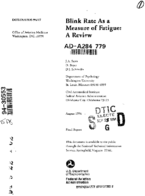 Blink rate as a measure of fatigue  a review