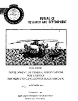Development of General Specifications For A Device For Inspecting Helicopter Blade Bonding