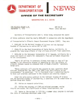 Department of Transportation News Releases for September 1972