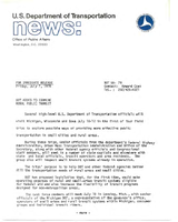 Department of Transportation News Releases July 1978