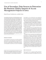 Use of Secondary Data Sources to Determine the Business Vitality Impacts of Access Management Projects in Iowa