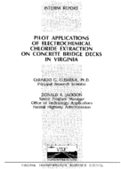 Pilot Applications of Electrochemical Chloride Extraction on Concrete Bridge Decks in Virginia