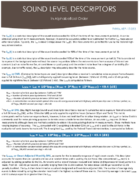 Sound Level Descriptors in Alphabetical Order