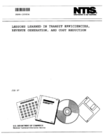 Lessons Learned in Transit Efficiencies Revenue Generation and Cost Reduction