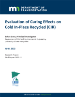 Evaluation of Curing Effects on Cold InPlace Recycled CIR Materials