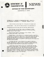 Statement by US Secretary of Transportation John A Volpe at a News Conference