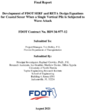 Development of FDOT SERF and RETA Design Equations for Coastal Scour When a Single Vertical Pile Is Subjected To Wave Attack