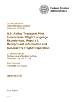 US Airline Transport Pilot International Flight Language Experiences Report 1 Background Information and GeneralPreflight Preparation