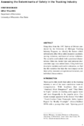Assessing the Determinants of Safety in the Trucking Industry