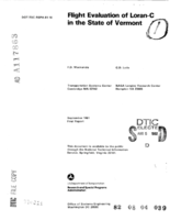 Program Plan for Flight Test Evaluation of LoranC in the State of Vermont