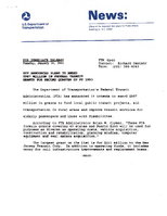 DOT Announces Plans to Award 987 Million in Federal Transit Grants for Second Quarter of FY 1993