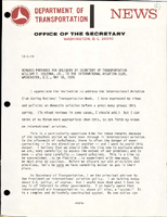 Remarks Prepared for Delivery by Secretary of Transportation William T Coleman Jr to the International Aviation Club
