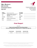 Improving emergency evacuation preparedness  policy and organizational implications for transportation agencies