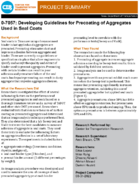 Developing Guidelines for Precoating of Aggregates Used in Seal Coats Project Summary