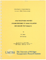 Analysis of Head and Neck Dynamic Response of Human and Volunteer Test Subjects