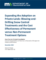 Expanding the Adoption on Private Lands  BlowingandDrifting Snow Control Treatments and the Cost Effectiveness of Permanent versus NonPermanent Treatment Options